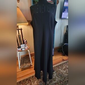 Plus Size 18Kim Rogers Black Elegant Dress with Studded Sheer Detail